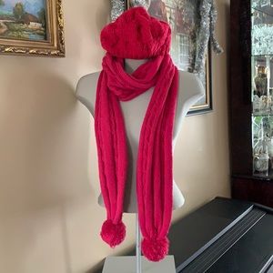 Pink Beret and Scarf Set